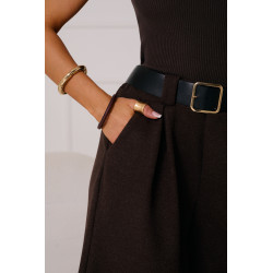 SPODNIE Z SZEROKĄ NOGAWKĄ I PASKIEM