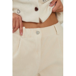 Klasyczne spodnie sztruksowe z prostą nogawką | Hurtownia odzieży z Włoch