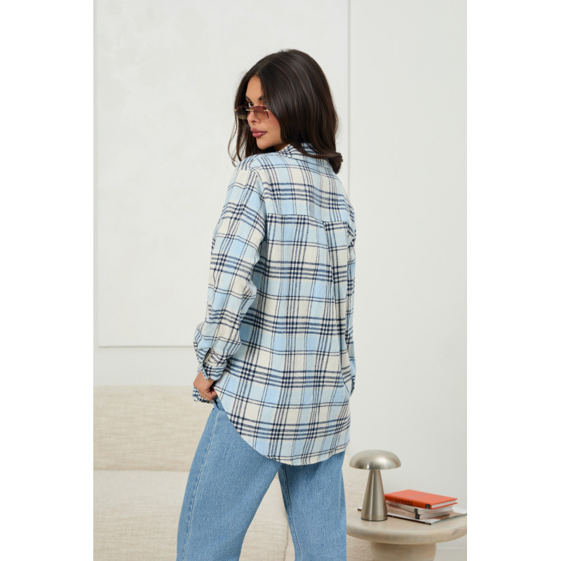 Koszula w kratę o luźnym kroju - Hurtownia online odzieży damskiej z Włoch