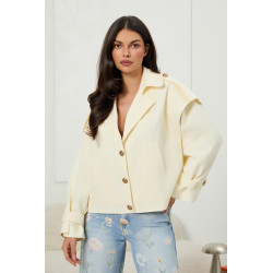 Krótka oversizowa kurtka typu trench