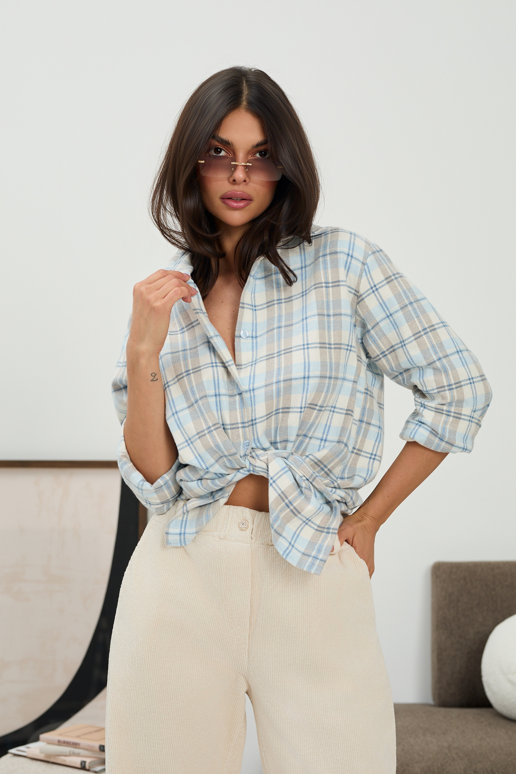 Oversizowa koszula w kratę - Hurt online | cotygodniowe dostawy