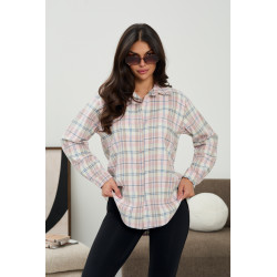 Luźna koszula w kratę | Hurtownia odzieży damskiej z Włoch