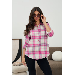 Luźna koszula w kratę | Hurtownia odzieży damskiej z Włoch