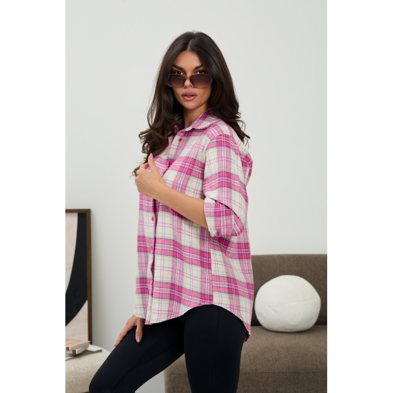 Luźna koszula w kratę | Hurtownia odzieży damskiej z Włoch