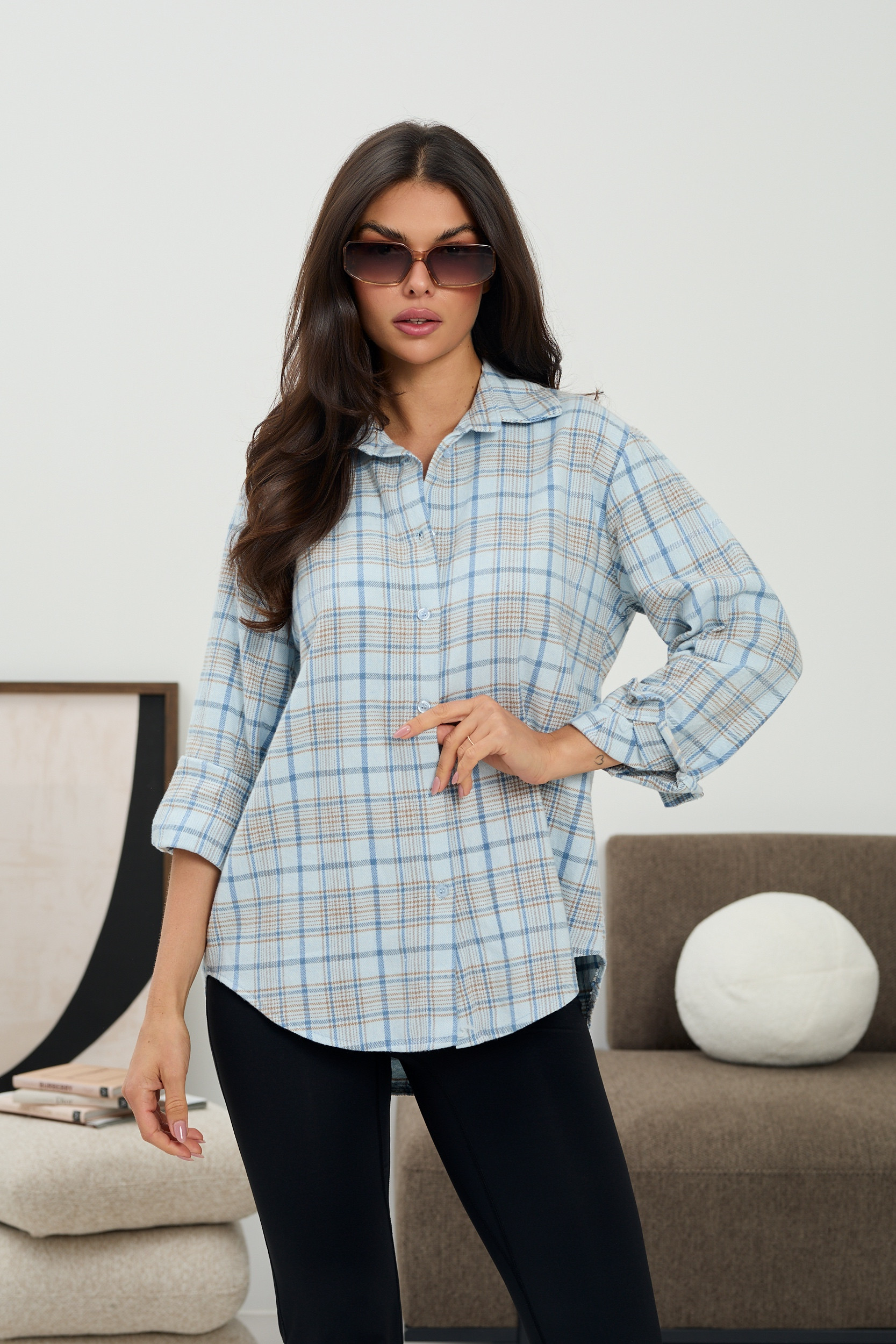 Casualowa koszula w kratę - Hurtownia odzieży online