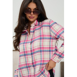 Oversizowa koszula w pastelową kratę - Hurtownia odzieży damskiej online | cotygodniowe dostawy