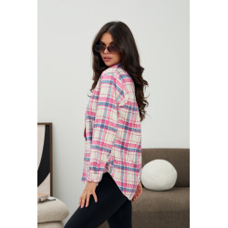 Oversizowa koszula w pastelową kratę - Hurtownia odzieży damskiej online | cotygodniowe dostawy