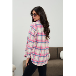 Oversizowa koszula w pastelową kratę - Hurtownia odzieży damskiej online | cotygodniowe dostawy
