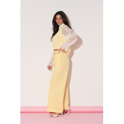 Spodnie z szeroką nogawką i ozdobnym paskiem - Hurtownia odzieży damskiej | cotygodniowe nowości