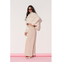 Spodnie z szeroką nogawką i ozdobnym paskiem - Hurtownia odzieży damskiej | cotygodniowe nowości