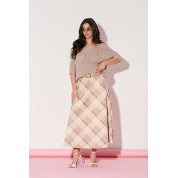 Spódnica midi w pastelową kratę | Hurtownia online italiamoda.pl