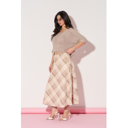 Spódnica midi w pastelową kratę | Hurtownia online italiamoda.pl