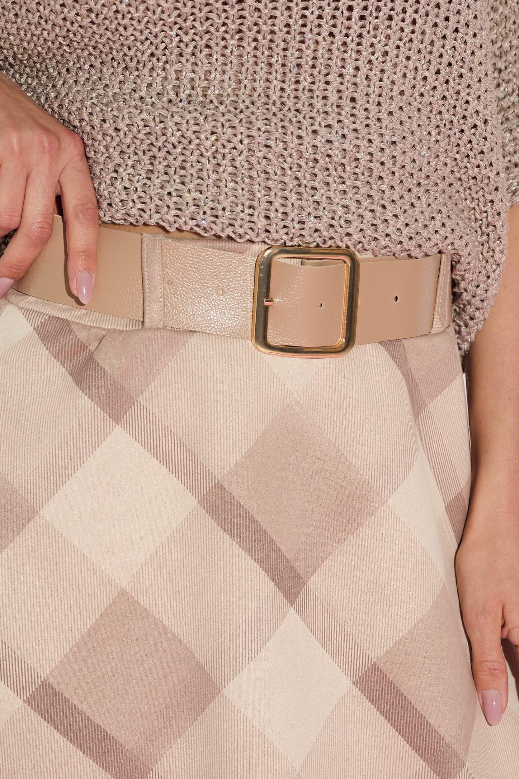 Spódnica midi w pastelową kratę | Hurtownia online italiamoda.pl