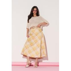 Spódnica midi w pastelową kratę | Hurtownia online italiamoda.pl