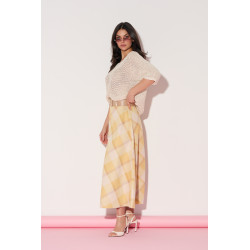 Spódnica midi w pastelową kratę | Hurtownia online italiamoda.pl