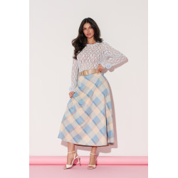 Spódnica midi w pastelową kratę | Hurtownia online italiamoda.pl