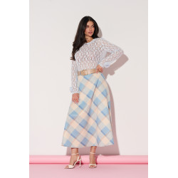 Spódnica midi w pastelową kratę | Hurtownia online italiamoda.pl
