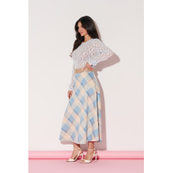 Spódnica midi w pastelową kratę | Hurtownia online italiamoda.pl