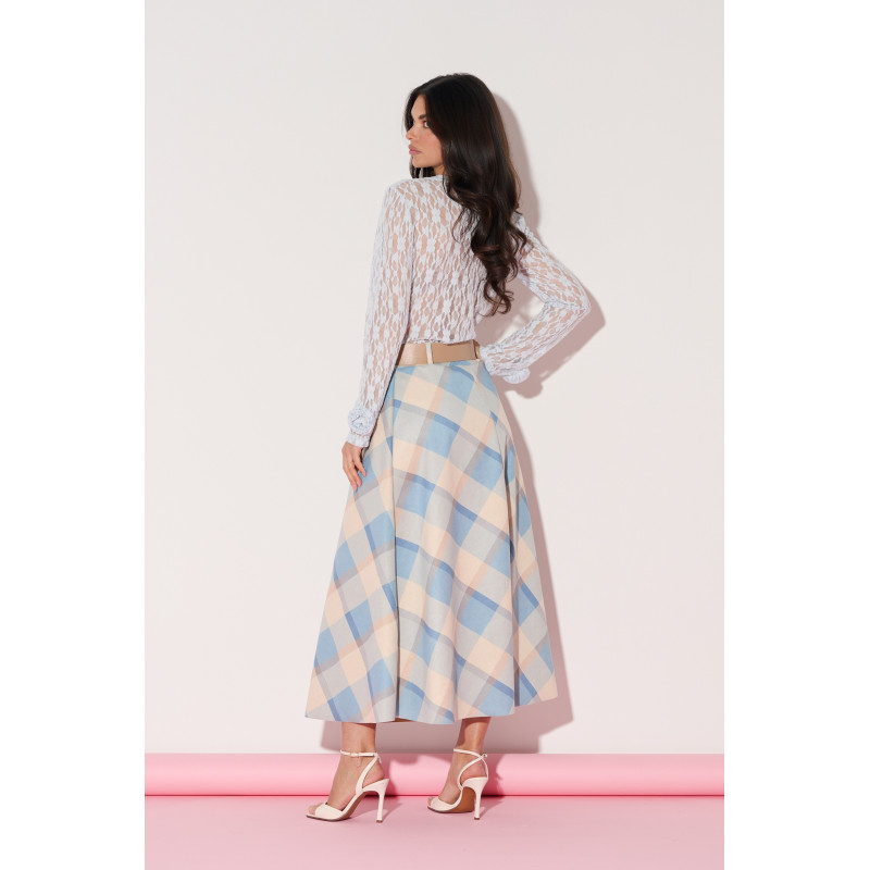 Spódnica midi w pastelową kratę | Hurtownia online italiamoda.pl
