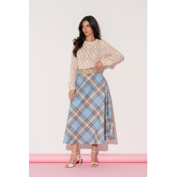 Spódnica midi w pastelową kratę | Hurtownia online italiamoda.pl