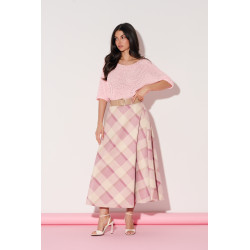Spódnica midi w pastelową kratę | Hurtownia online italiamoda.pl