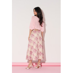 Spódnica midi w pastelową kratę | Hurtownia online italiamoda.pl
