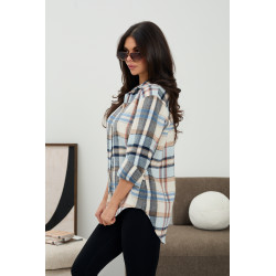 Luźna koszula w pastelową kratę