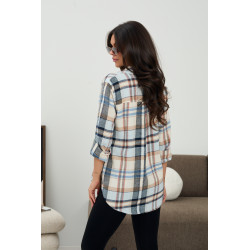 Luźna koszula w pastelową kratę