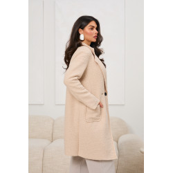 Płaszcz z tkaniny typu boucle z kieszeniami | Hurtownia odzieży z Włoch