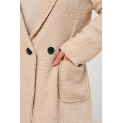 Płaszcz z tkaniny typu boucle z kieszeniami | Hurtownia odzieży z Włoch