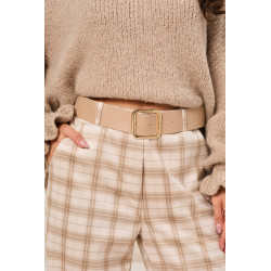Eleganckie spodnie w kratę z paskiem | Hurtownia odzieży damskiej do butiku