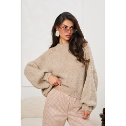 OVERSIZOWY SWETER Z BUFIASTYMI RĘKAWAMI