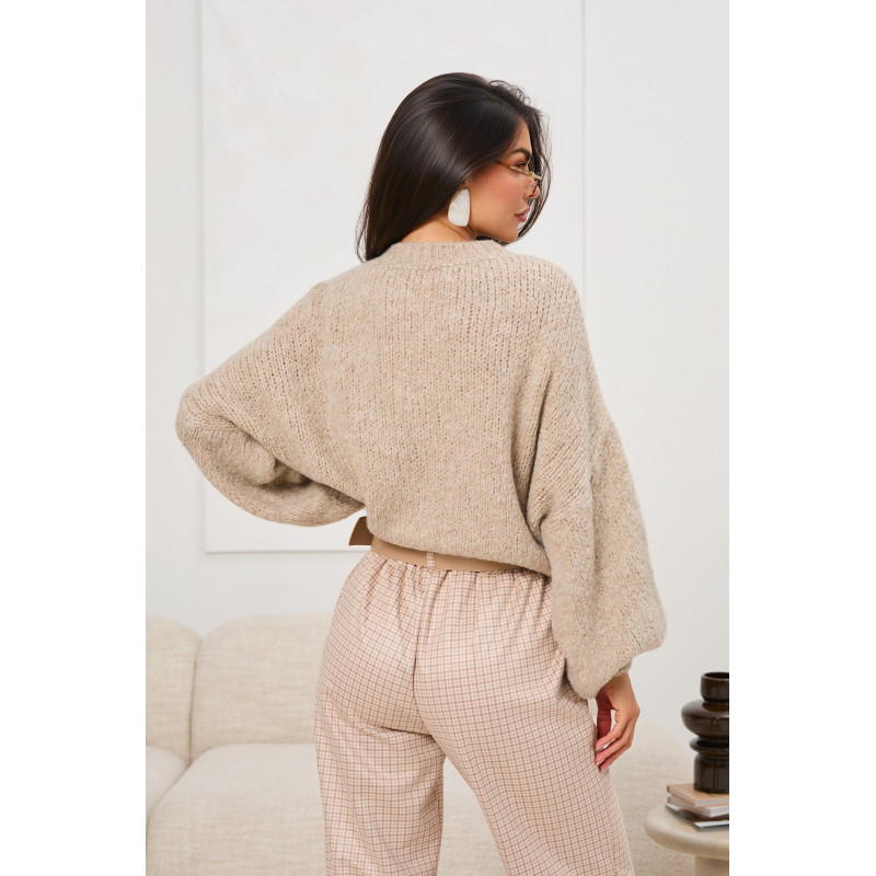 OVERSIZOWY SWETER Z BUFIASTYMI RĘKAWAMI