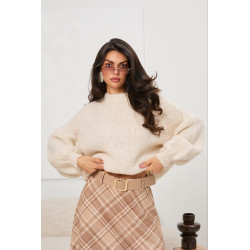 OVERSIZOWY SWETER Z BUFIASTYMI RĘKAWAMI