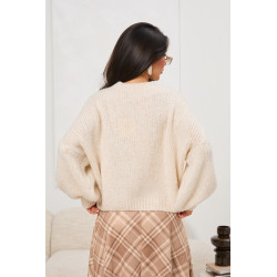 OVERSIZOWY SWETER Z BUFIASTYMI RĘKAWAMI