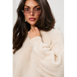 OVERSIZOWY SWETER Z BUFIASTYMI RĘKAWAMI