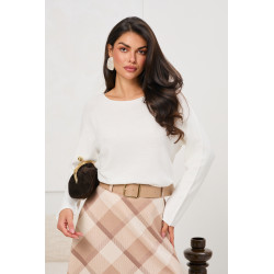 Sweter z przeszyciami na rękawach