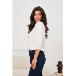 Sweter dzianinowy z rękawem 3/4 | Hurtownia odzieży online