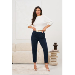 Spodnie cygaretki z ozdobnym paskiem | Hurtownia odzieży damskiej na sztuki