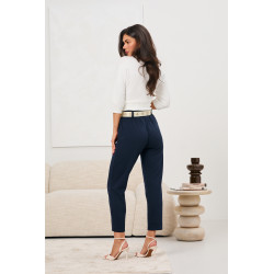 Spodnie cygaretki z ozdobnym paskiem | Hurtownia odzieży damskiej na sztuki