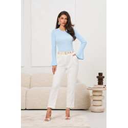 Spodnie cygaretki z ozdobnym paskiem | Hurtownia odzieży damskiej na sztuki