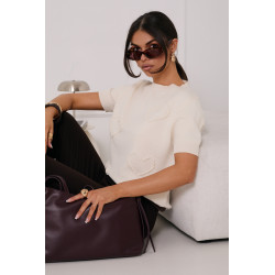 SWETER Z  WYSZYWANYMI SERDUSZKAMI