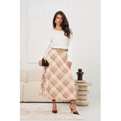 Spódnica midi w pastelową kratę | Hurtownia online italiamoda.pl