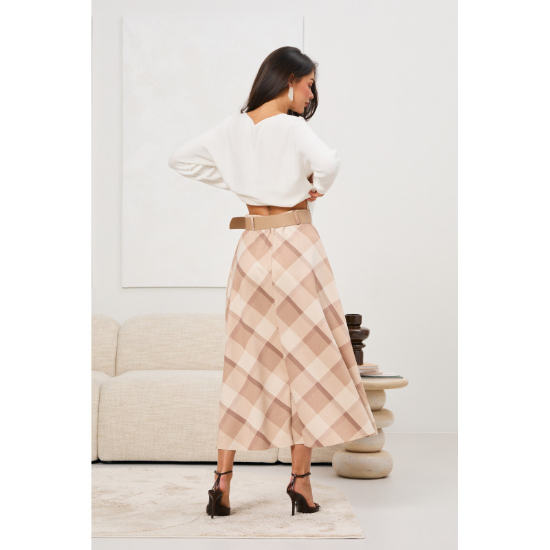 Spódnica midi w pastelową kratę | Hurtownia online italiamoda.pl