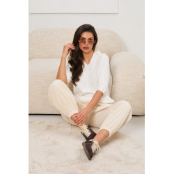 Sweter z kołnierzykiem polo i rękawem 3/4 | Hurt odzieży włoskiej online