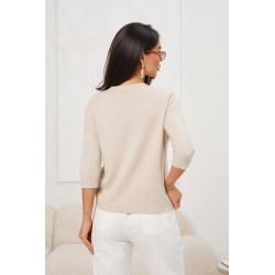 Sweter dzianinowy z rękawem 3/4 | Hurtownia odzieży online