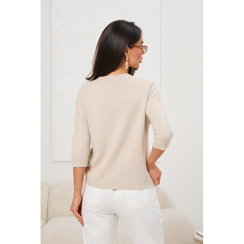 Sweter dzianinowy z rękawami 3/4