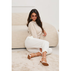 Sweter dzianinowy z rękawem 3/4 | Hurtownia odzieży online