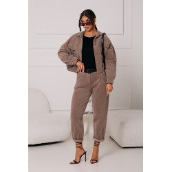 SZTRUKSOWE SPODNIE Z PASKIEM