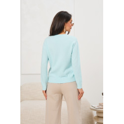 Dzianinowy sweter basic z długim rękawem | Hurtownia odzieży z Włoch